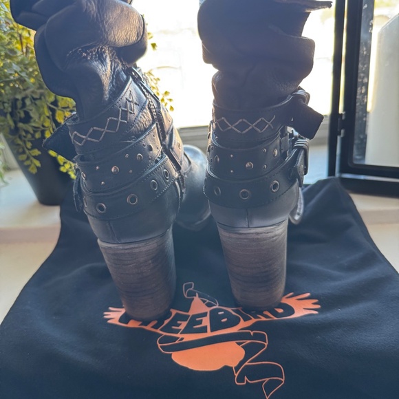 Freebird Blain Leather Boots Designer Luxury Belted Buckle Detail Handmade - Picture 3 of 5